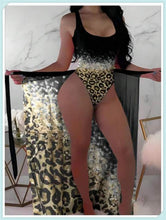 Load image into Gallery viewer, Pool Party Ready 2 Piece Cheetah Print Bodysuit With Beach Skirt
