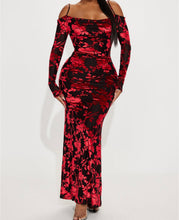 Load image into Gallery viewer, Color Me Red Mesh Maxi Dress
