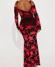 Load image into Gallery viewer, Color Me Red Mesh Maxi Dress
