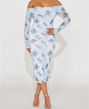 Load image into Gallery viewer, Plus Size -Blushing Mesh Midi Dress
