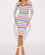 Load image into Gallery viewer, Rainbow of Fun Stripe Dress
