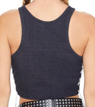 Load image into Gallery viewer, Rhinestone Lace-Up Crop Top
