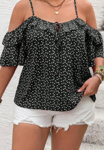 Load image into Gallery viewer, Plus Size Heart Ruffled Off-Shoulder Camisole Blouse
