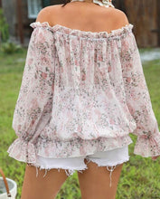 Load image into Gallery viewer, Plus Size Women's Boho Off-Shoulder Floral Blouse
