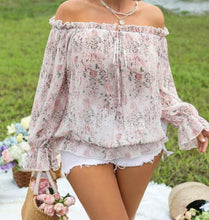 Load image into Gallery viewer, Plus Size Women's Boho Off-Shoulder Floral Blouse
