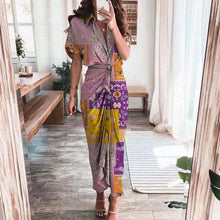 Load image into Gallery viewer, Women's Plus Size Printed Pleated Maxi Dress
