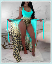 Load image into Gallery viewer, Pool Party Ready 2 Piece Cheetah Print Bodysuit With Beach Skirt
